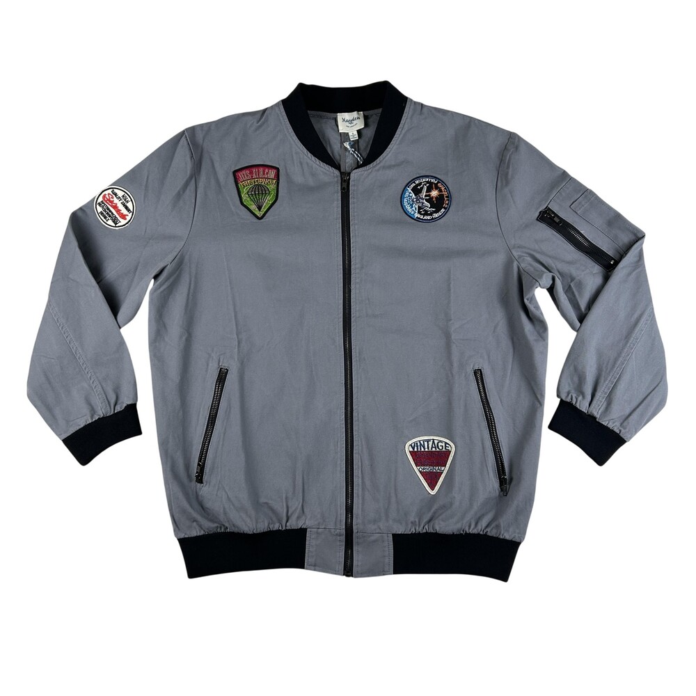 Hayden LA Jacket Mens Small Bomber Embroidered Patches Space Army Aviator